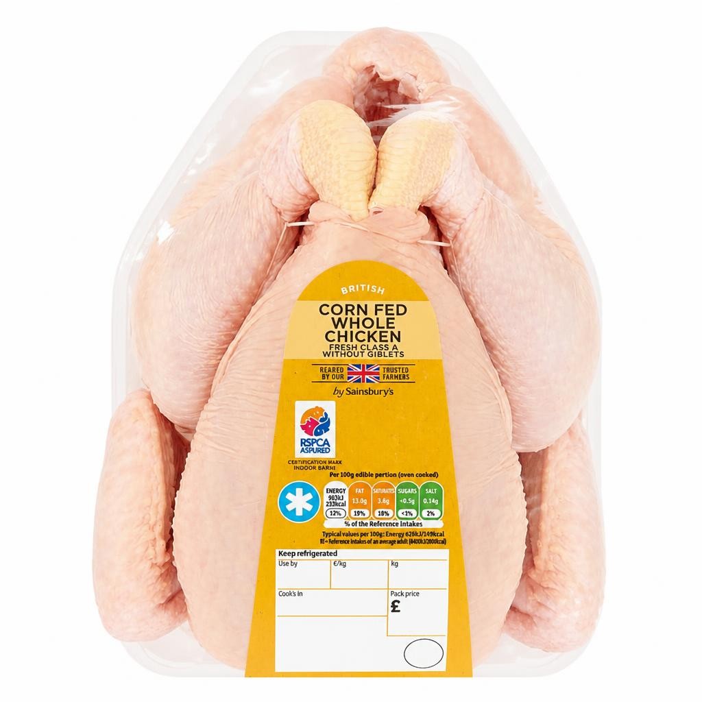 Sainsbury's British Corn Fed Whole Chicken (Approx. 1.25kg)