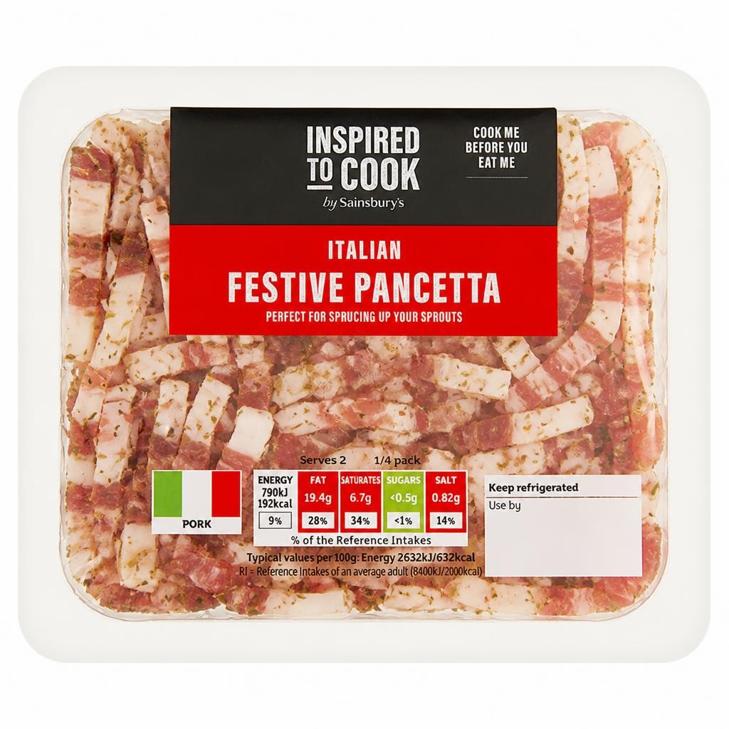 Sainsbury's Italian Festive Pancetta, Inspired to Cook 120g