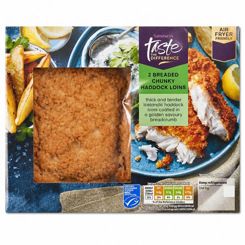 Sainsbury's Breaded Chunky MSC Haddock Loins x2 350g