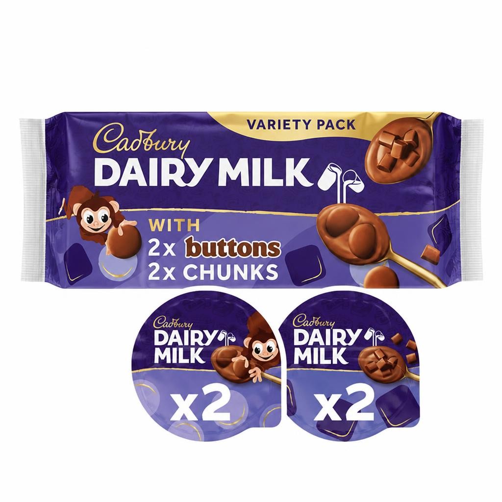 Cadbury Dairy Milk Buttons & Chunks Chocolate Desserts 4x75g