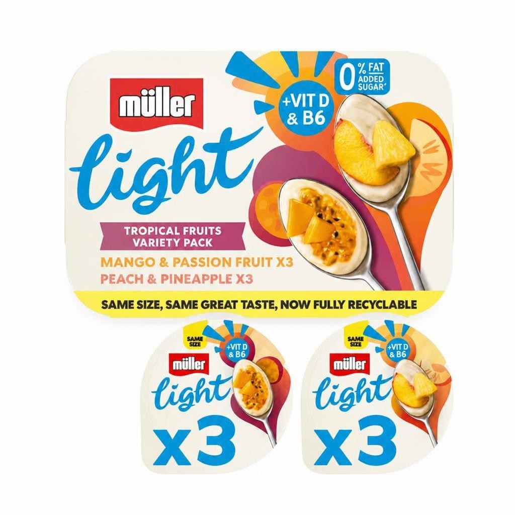 Muller Light Citrus Fat Free Yogurts 6x140g