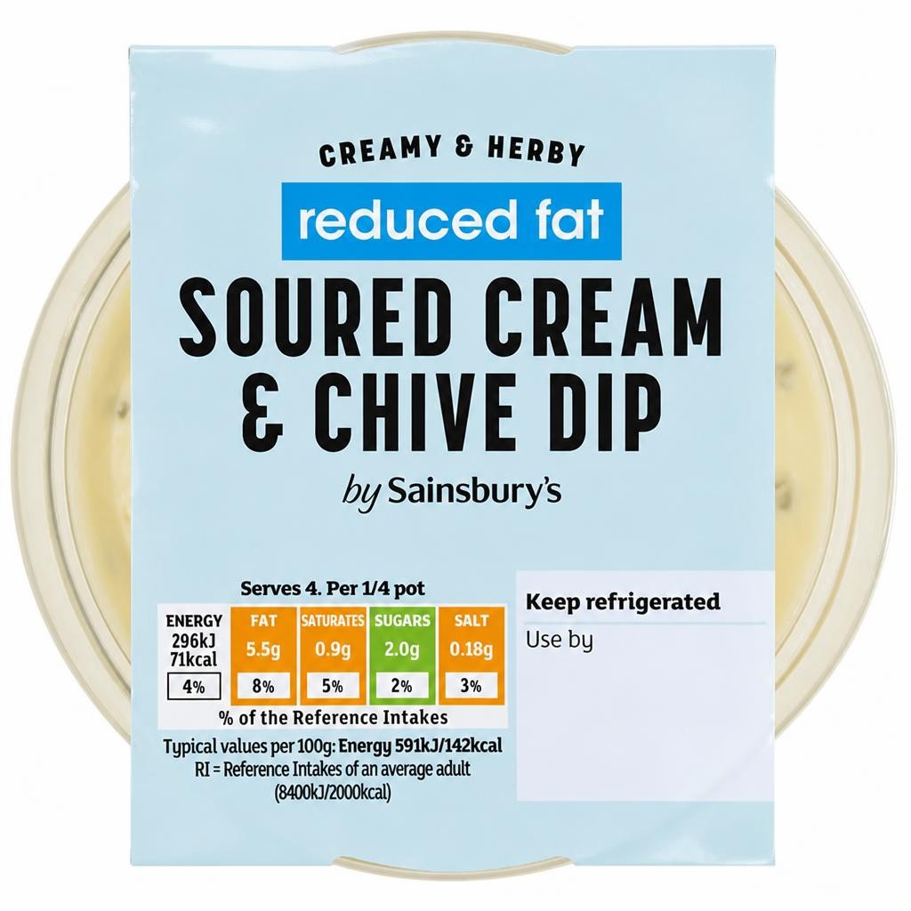 Sainsbury's Soured Cream & Chive Dip, Be Good To Yourself 200g