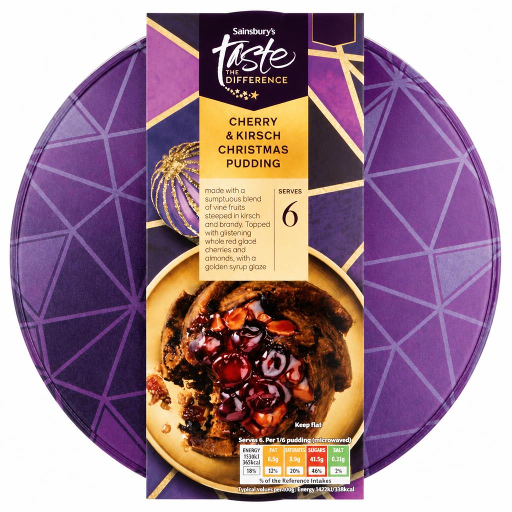 Sainsbury's Cherry & Kirsch Christmas Pudding, Taste the Difference 650g