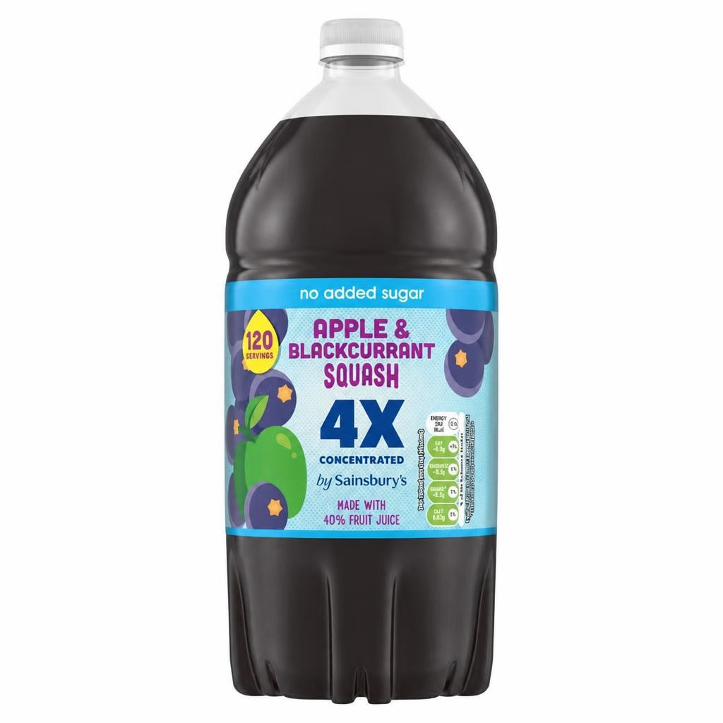 Sainsbury's Quadruple Strength Apple & Blackcurrant Squash 1.5L