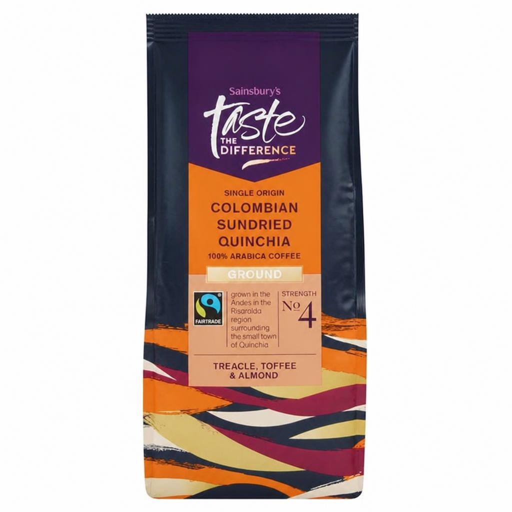 Sainsbury's Fairtrade Sundried Quinchia Coffee Strength 4, Taste the Difference 227g
