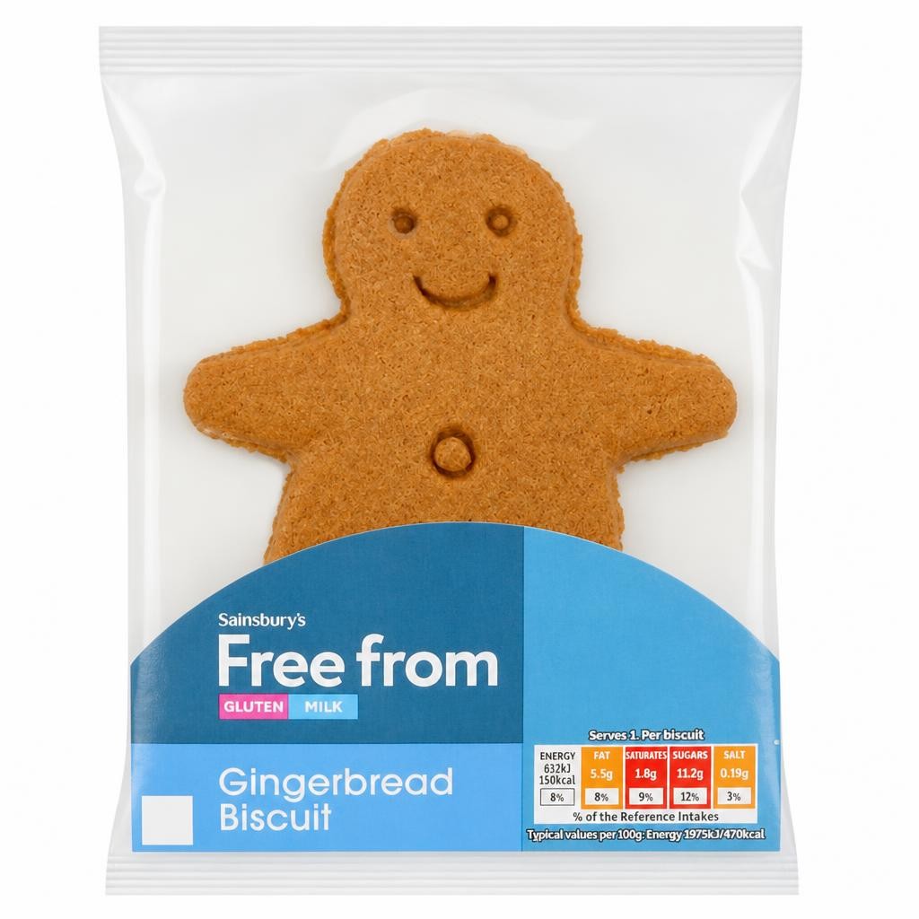 Sainsbury's Free From 32g Gingerbread Snowman Biscuit