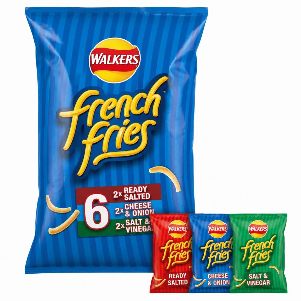Walkers French Fries Variety Multipack Snacks Crisps 6 x 18g