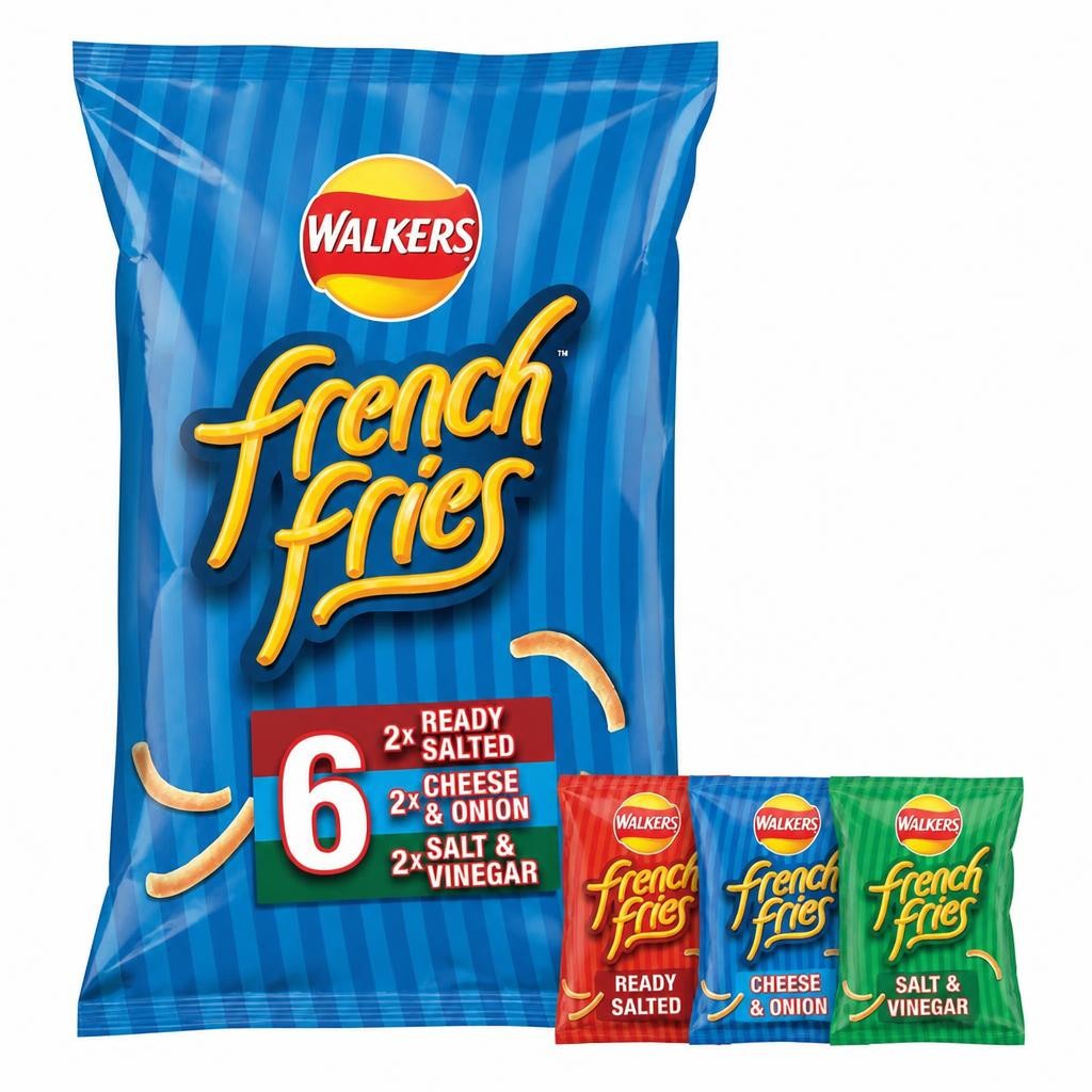 Walkers French Fries Variety Multipack Snacks Crisps 6 x 18g