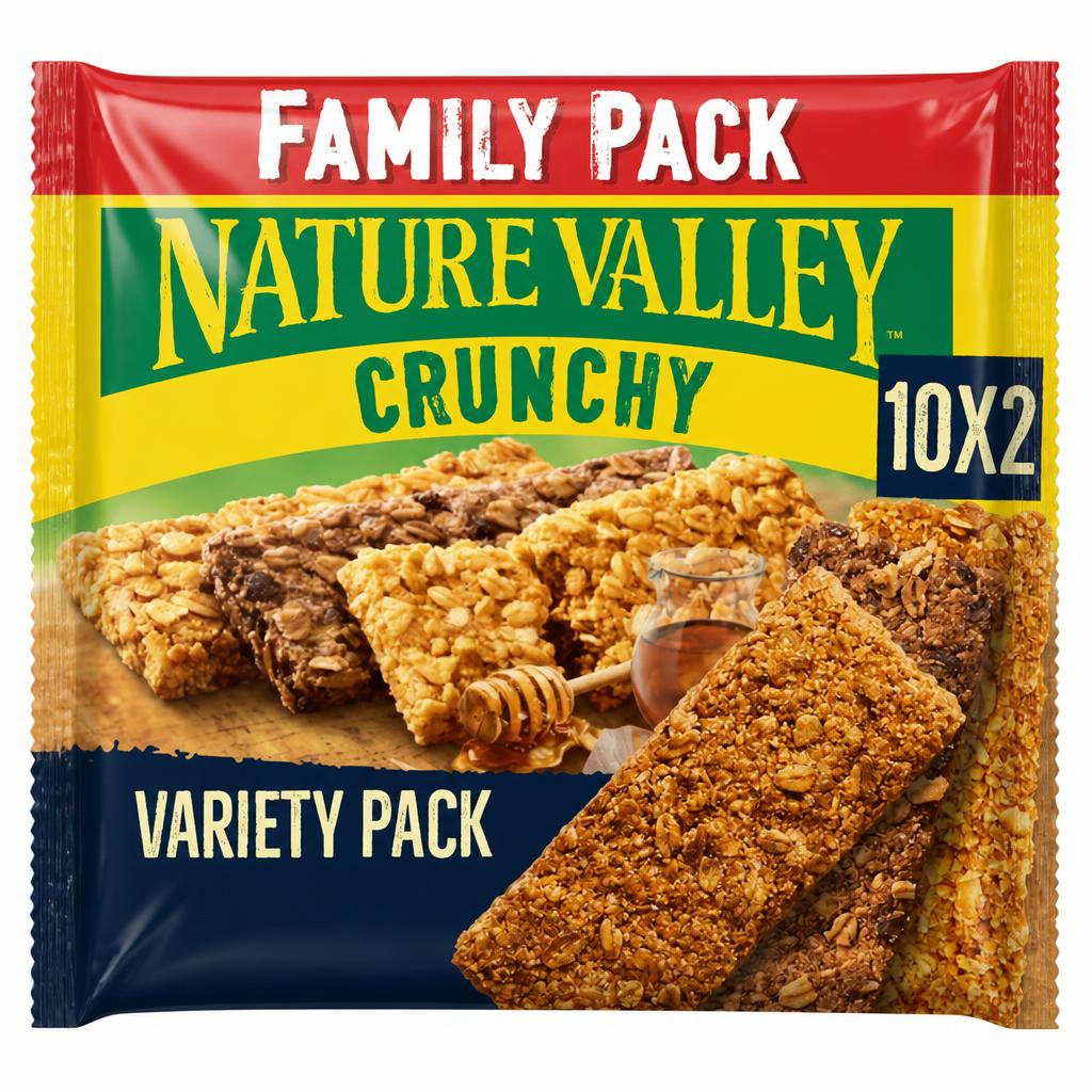 Nature Valley Crunchy Variety Pack Cereal Biscuit Snack Bars 5x42g