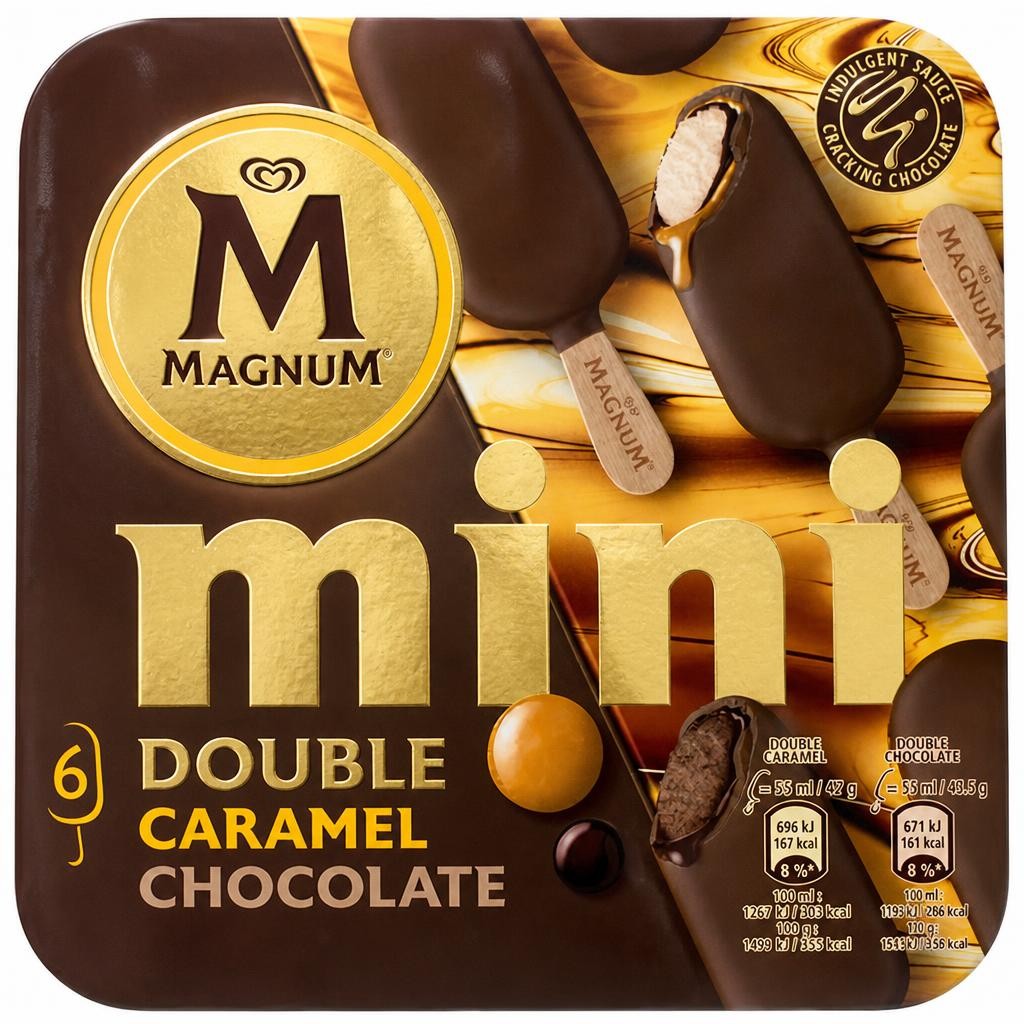 Magnum Mini Double Chocolate & Double Caramel Ice Cream Sticks 6x55ml