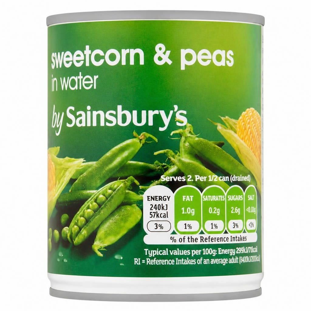 Sainsbury's Sweetcorn & Peas in Water 198g