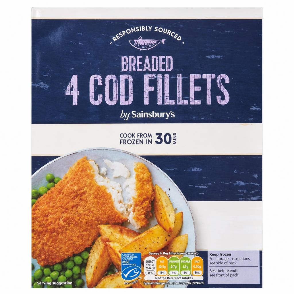 Sainsbury's Breaded Cod x4 500g