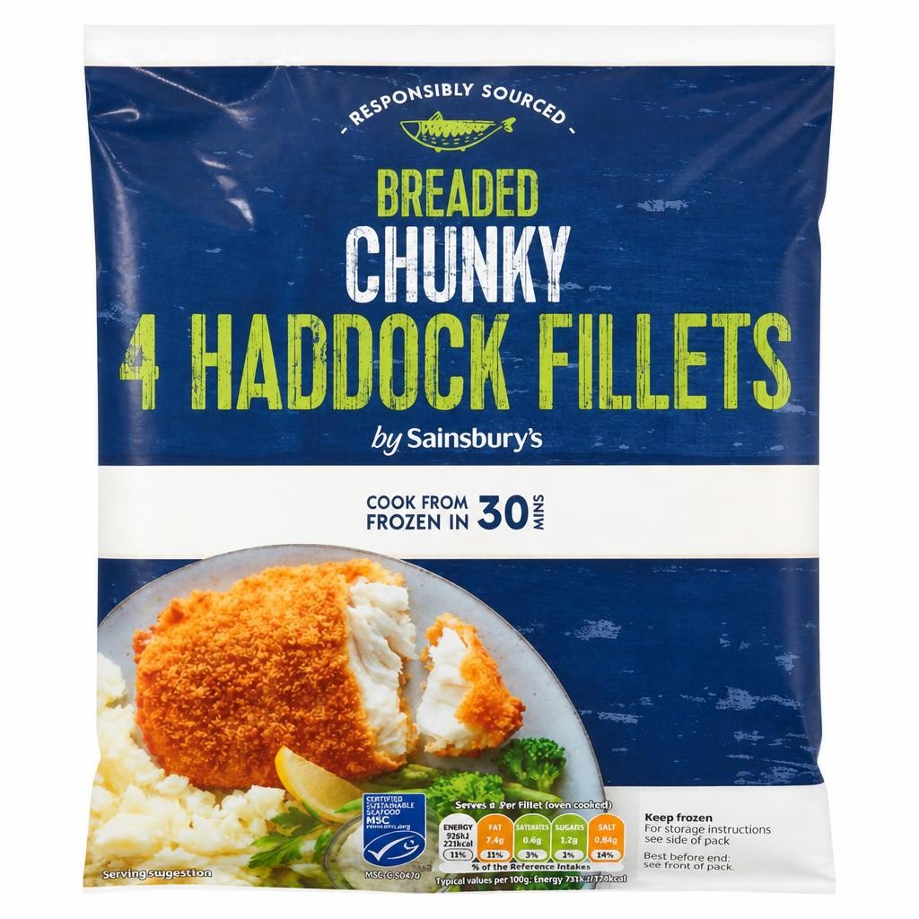 Sainsbury's Chunky Breaded Haddock x4 500g