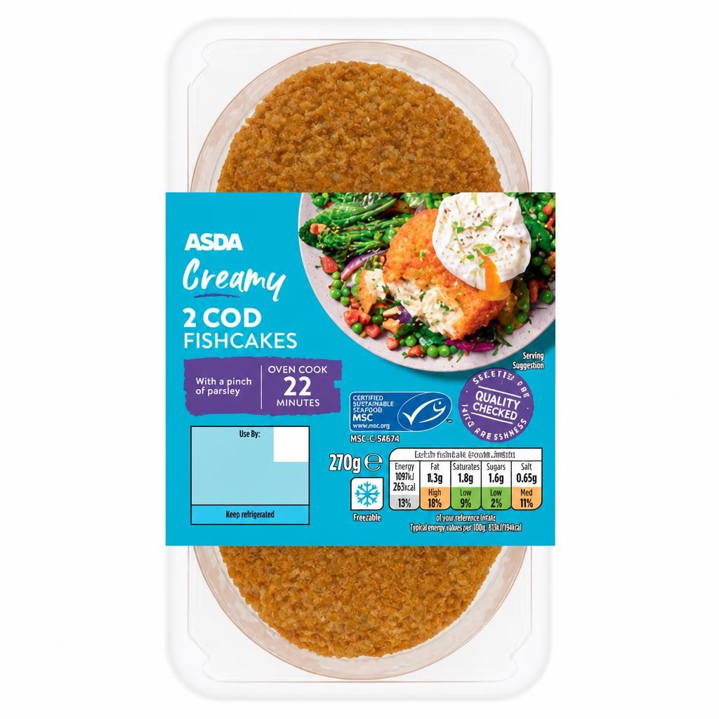 ASDA 2 Creamy Cod Fishcakes 270g