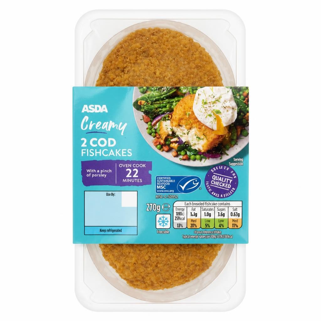 ASDA 2 Creamy Cod Fishcakes 270g