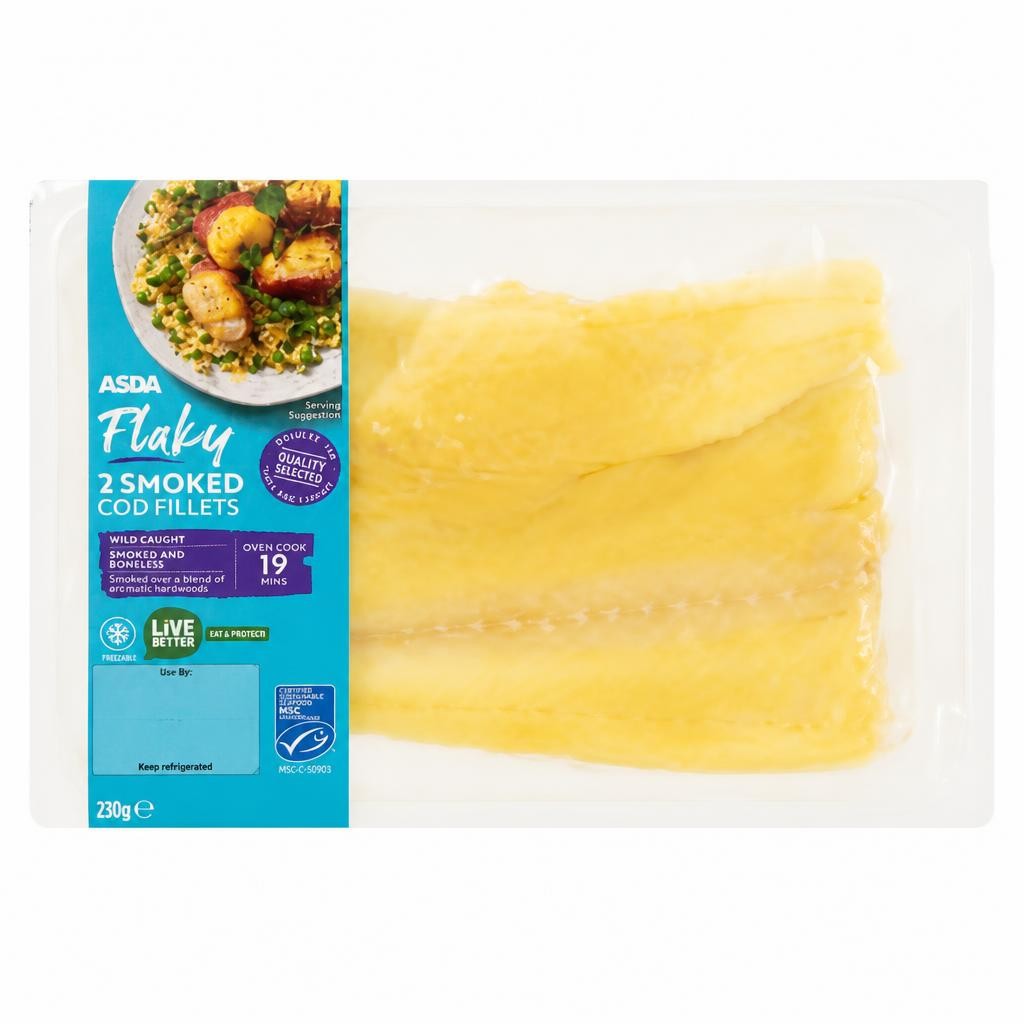 ASDA 2 Flaky Smoked Cod Fillets 230g