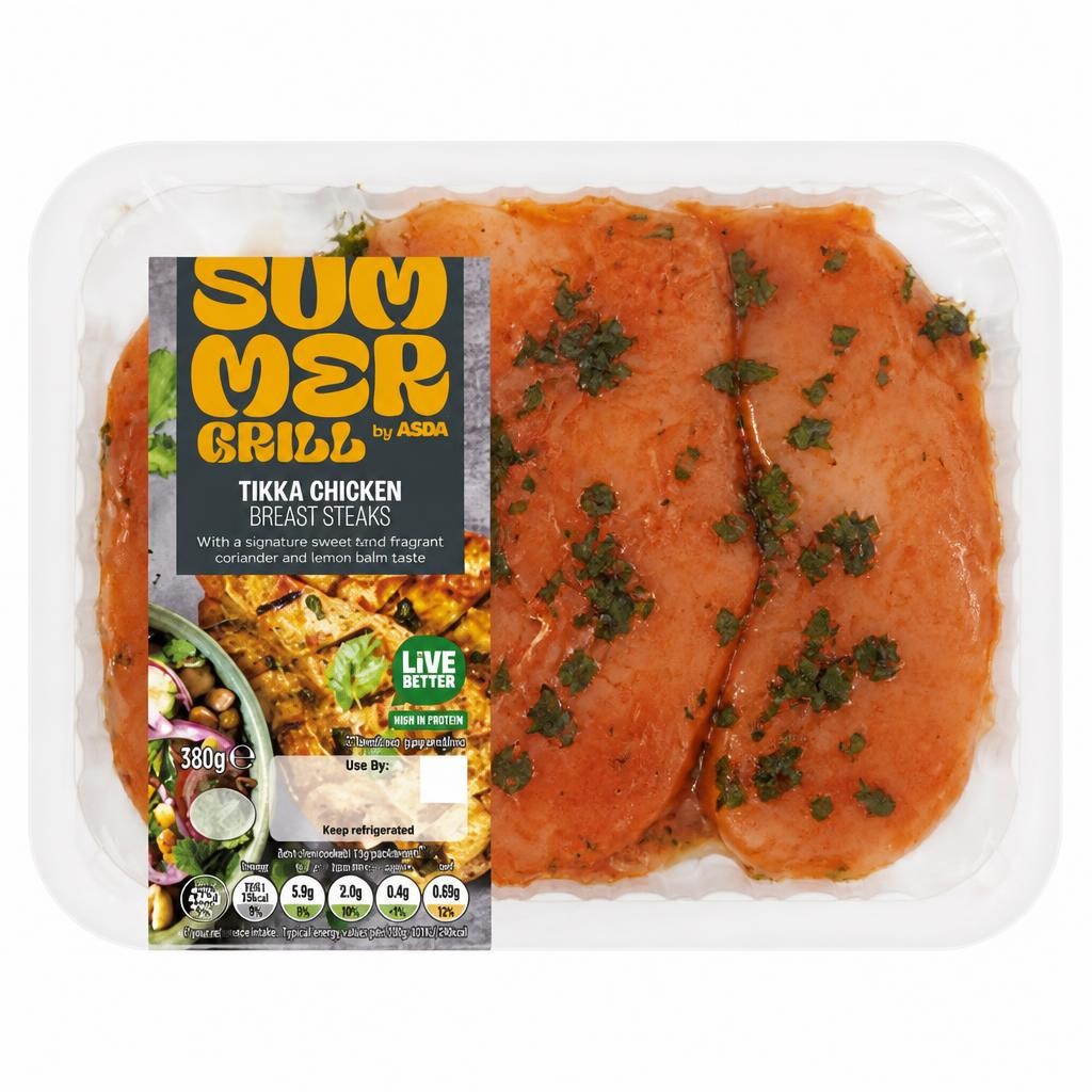 ASDA Summer Grill by  Tikka Chicken Breast Steaks 380g