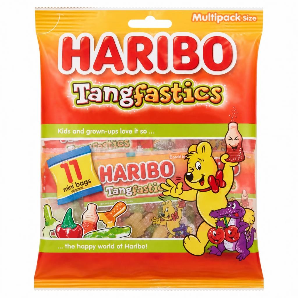 Haribo Tangfastics Minis Fruit & Cola Flavour Fizzy Jelly Sweets 11 x 16g Fun Size Bags