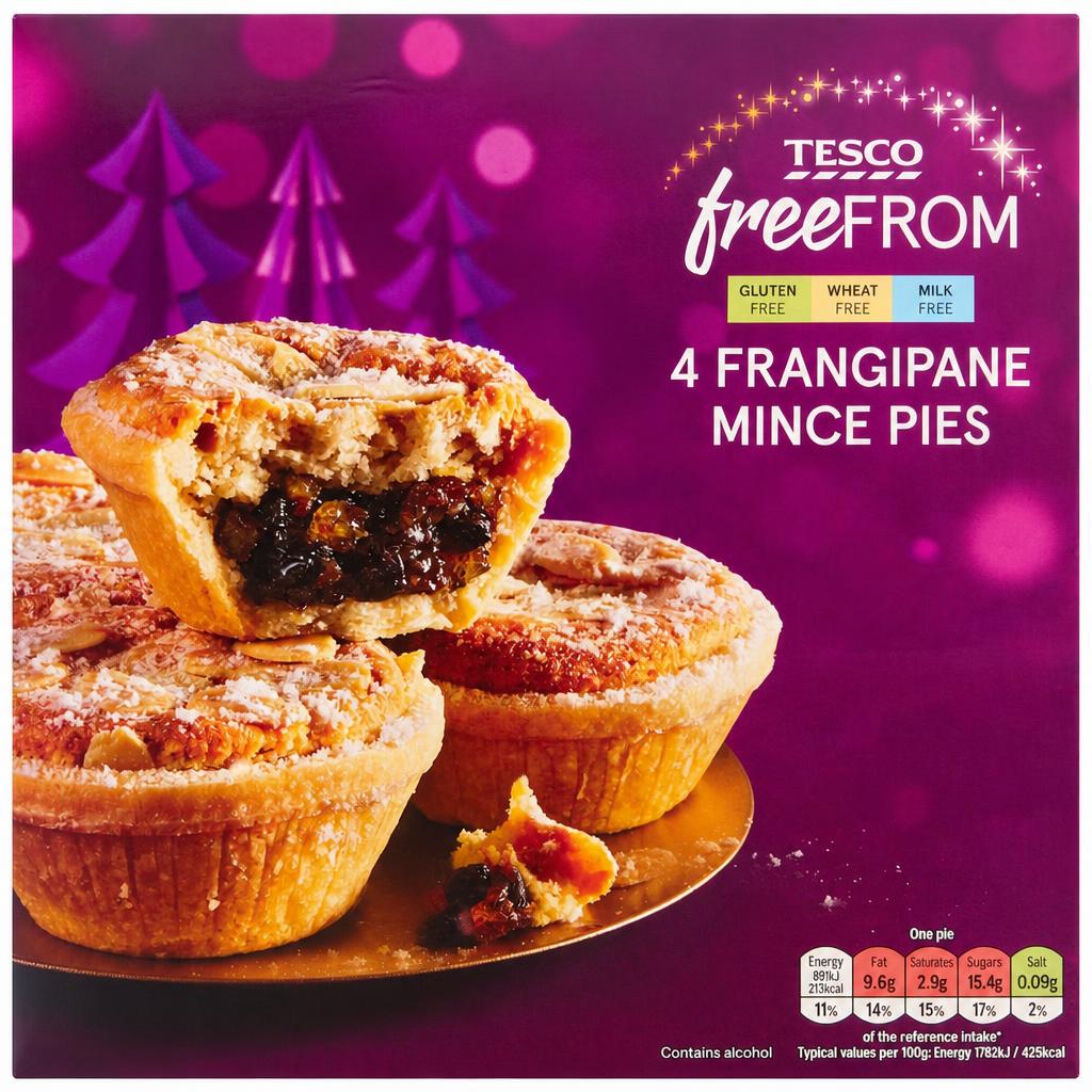 Tesco Free From 4 Frangipane Mince Pies 200g