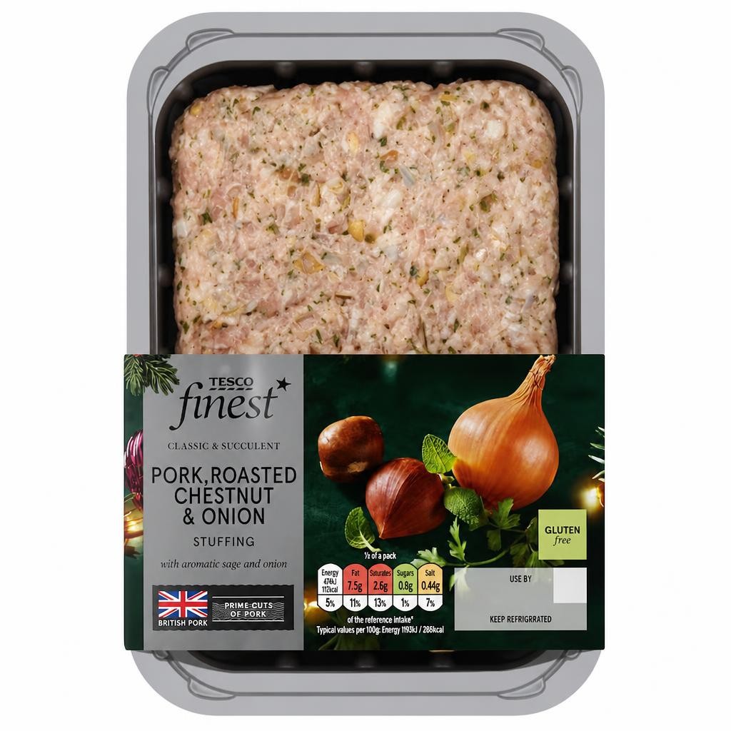 Tesco Finest Pork Roasted Chestnut Onion Stuffing 350G