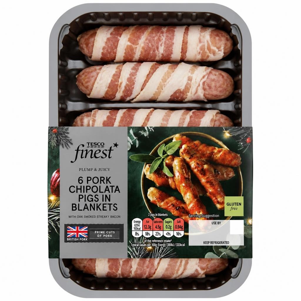 Tesco Finest Chipolata Pigs In Blankets 222G
