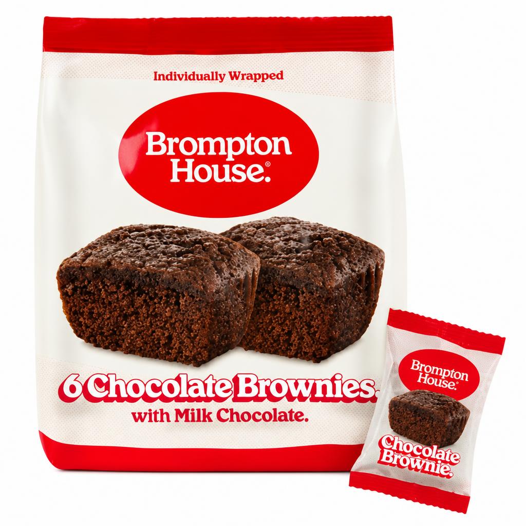 Brompton House Chocolate Brownies with Milk Chocolate 6 x 25g (150g)