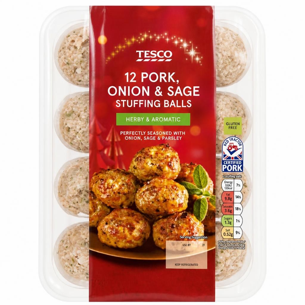Tesco 12 British Pork Stuffing Balls 350G