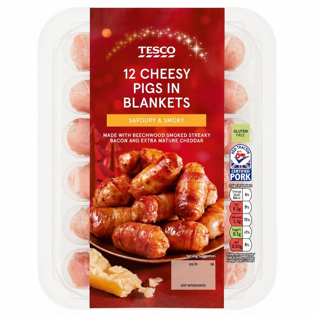 Tesco 12 Cheesy Pigs In Blankets 222G