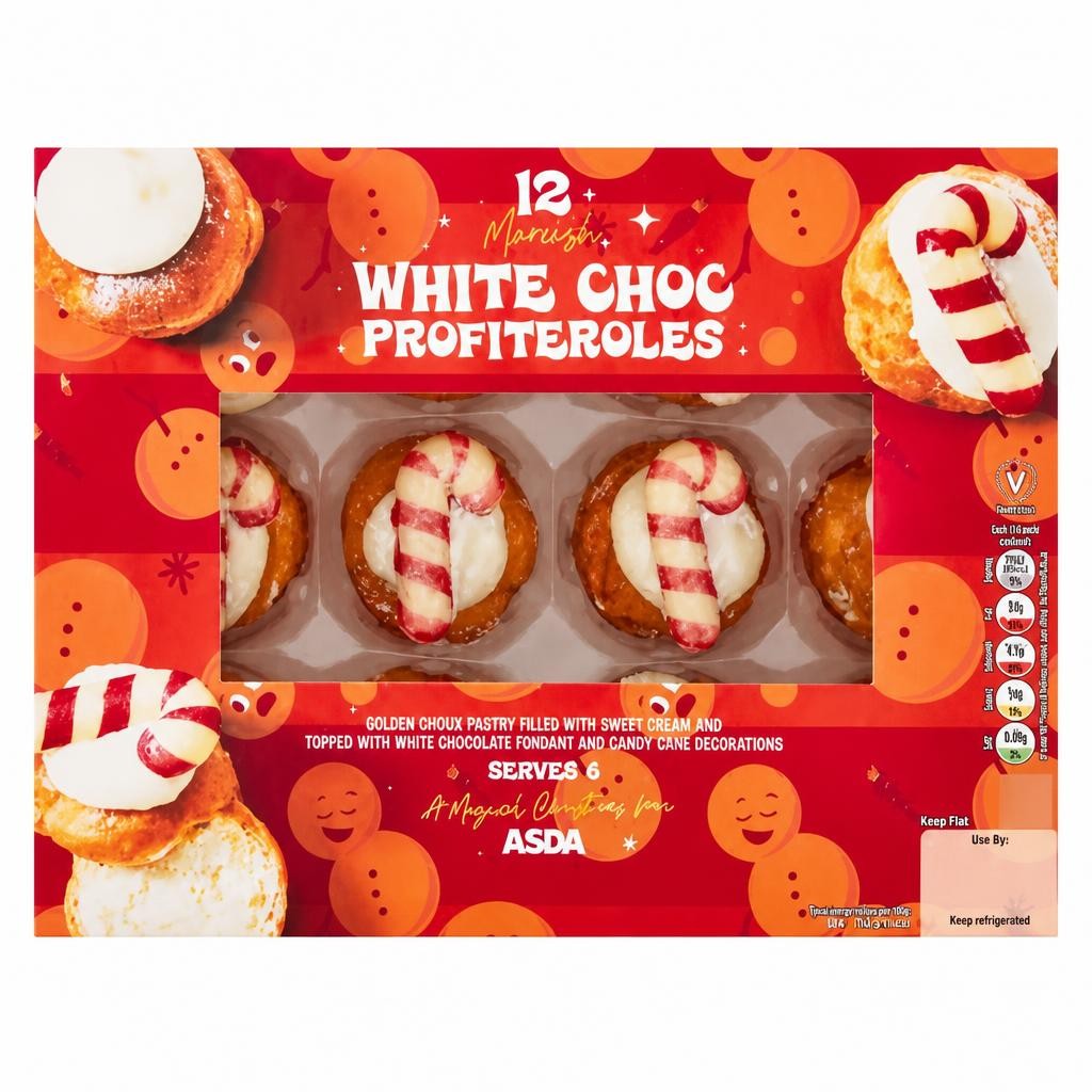 ASDA 12 White Chocolate Profiteroles