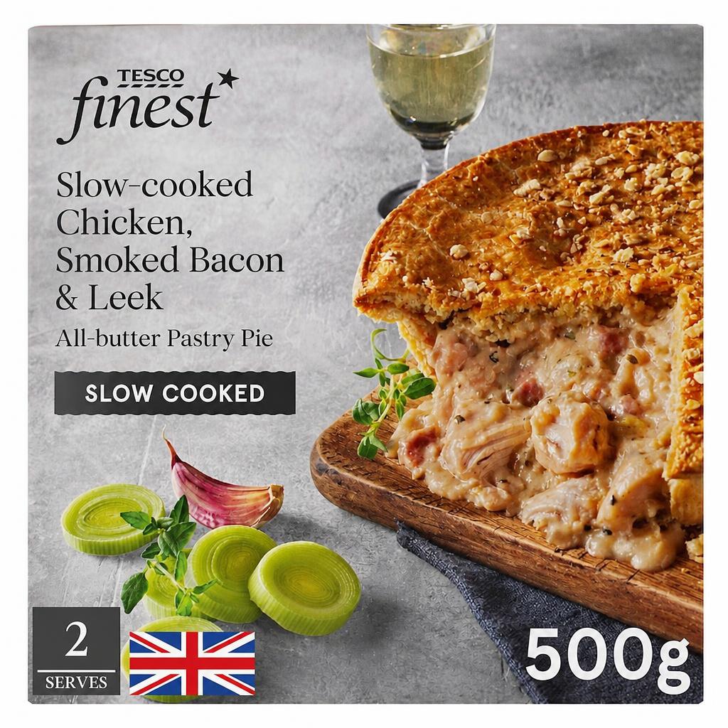 Tesco Finest Chicken, Bacon & Leek Pie 500g
