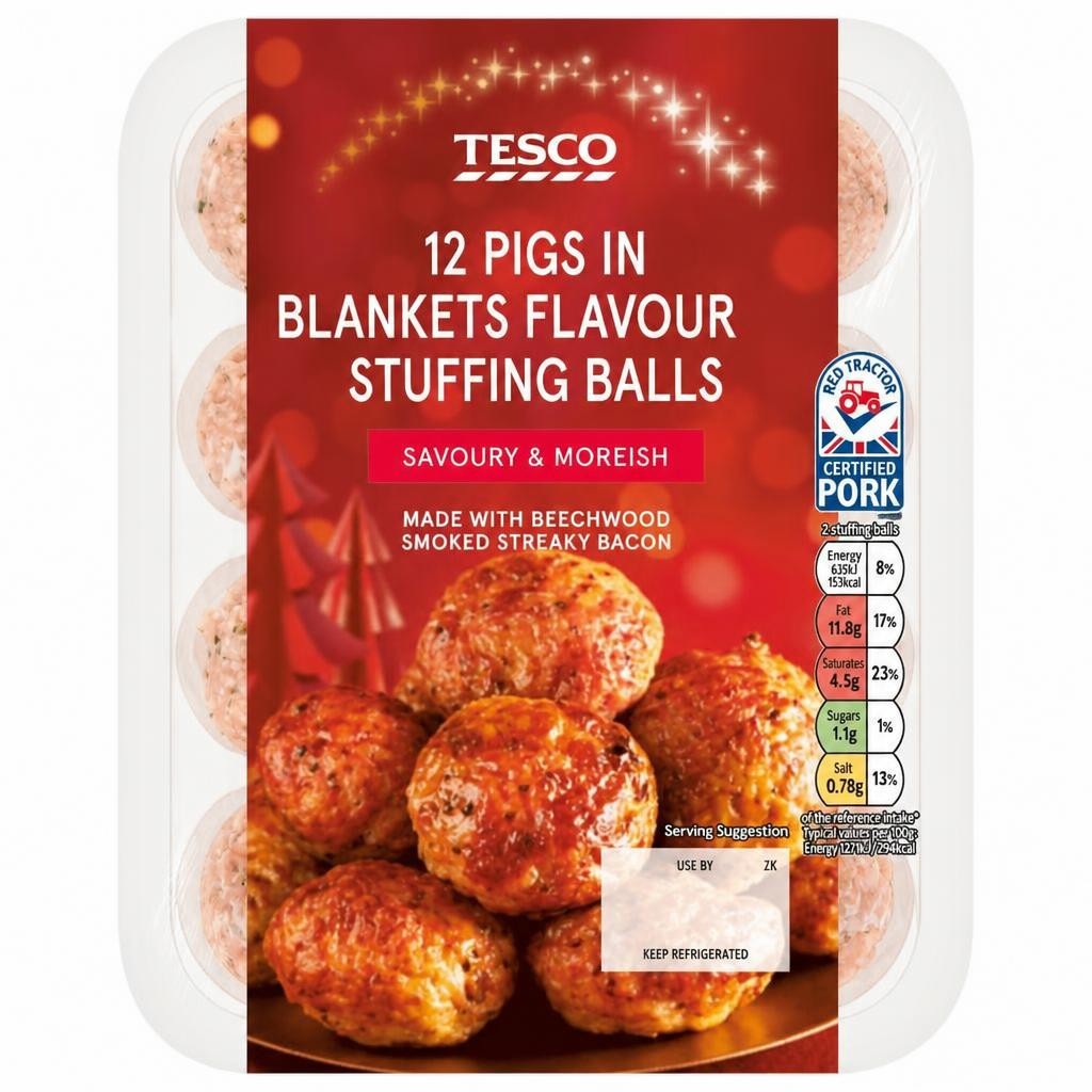 Tesco 12 Pig in Blanket Stuffing Balls 350g