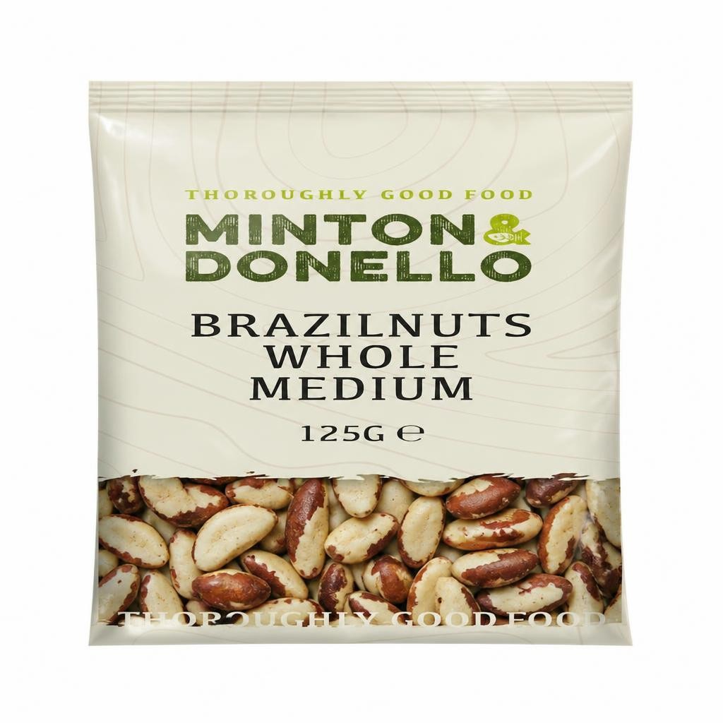 Minton & Donello Medium Whole Brazil Nuts 6 x 125g