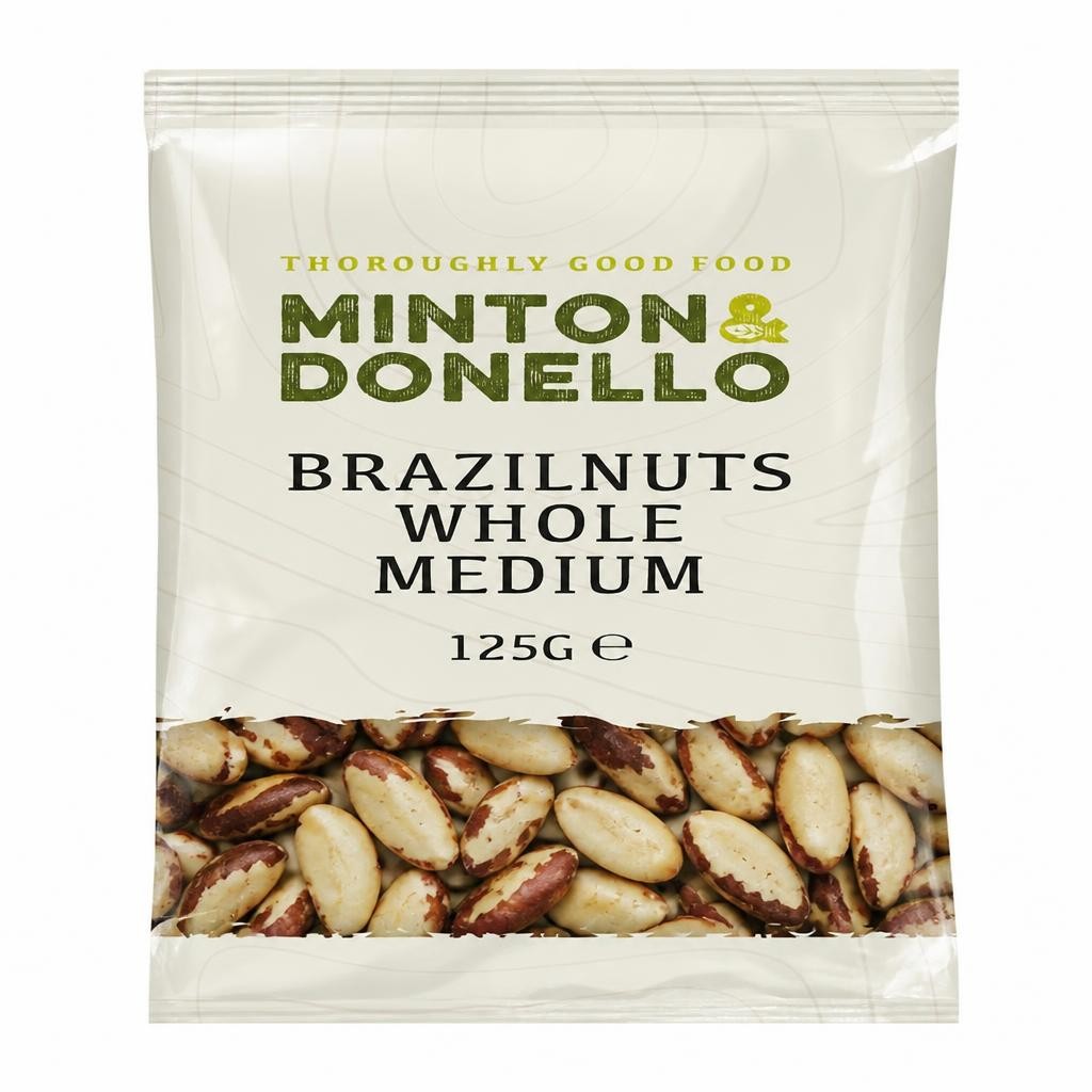 Minton & Donello Medium Whole Brazil Nuts 6 x 125g