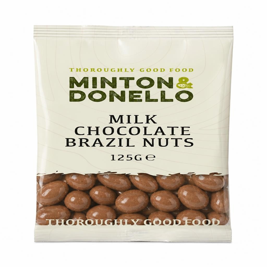 Minton & Donello Milk Chocolate Brazil Nuts 6 x 125g