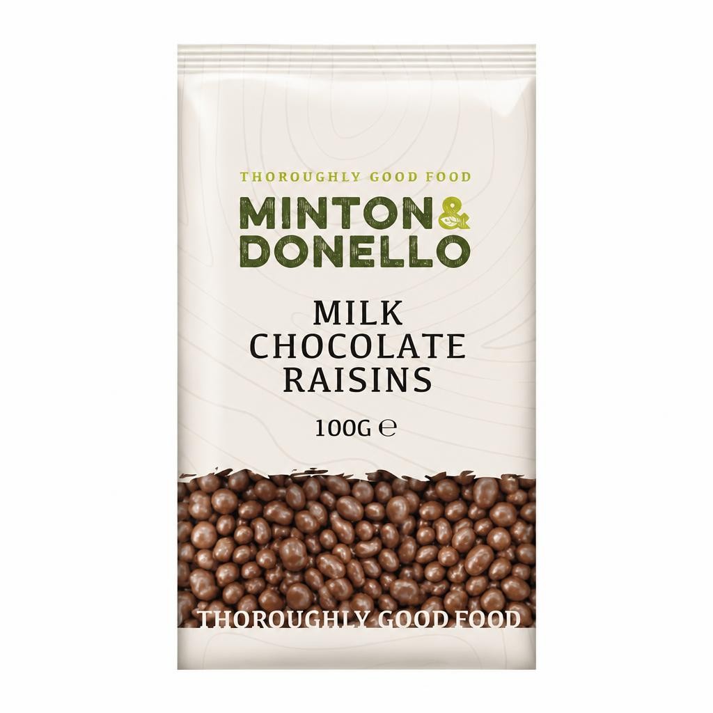 Minton & Donello Milk Chocolate Raisins 6 x 100g