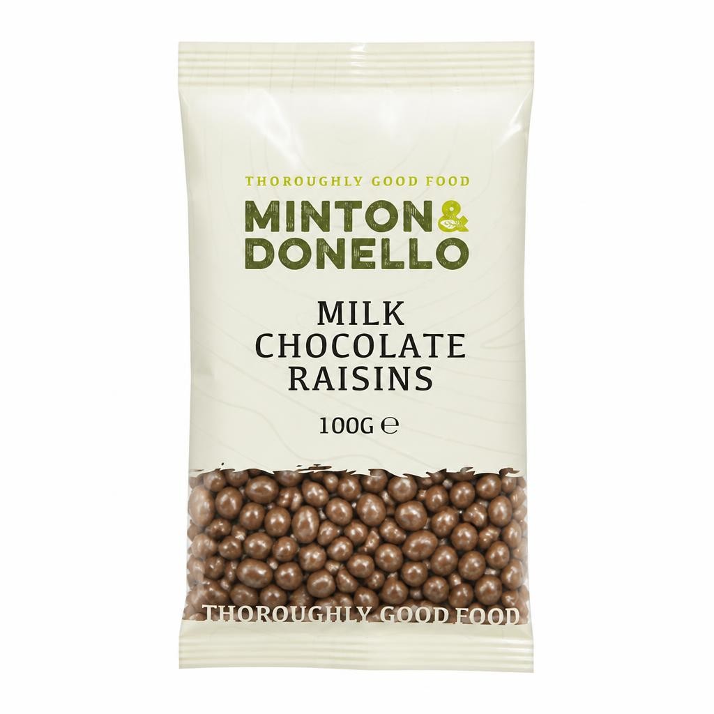 Minton & Donello Milk Chocolate Raisins 6 x 100g