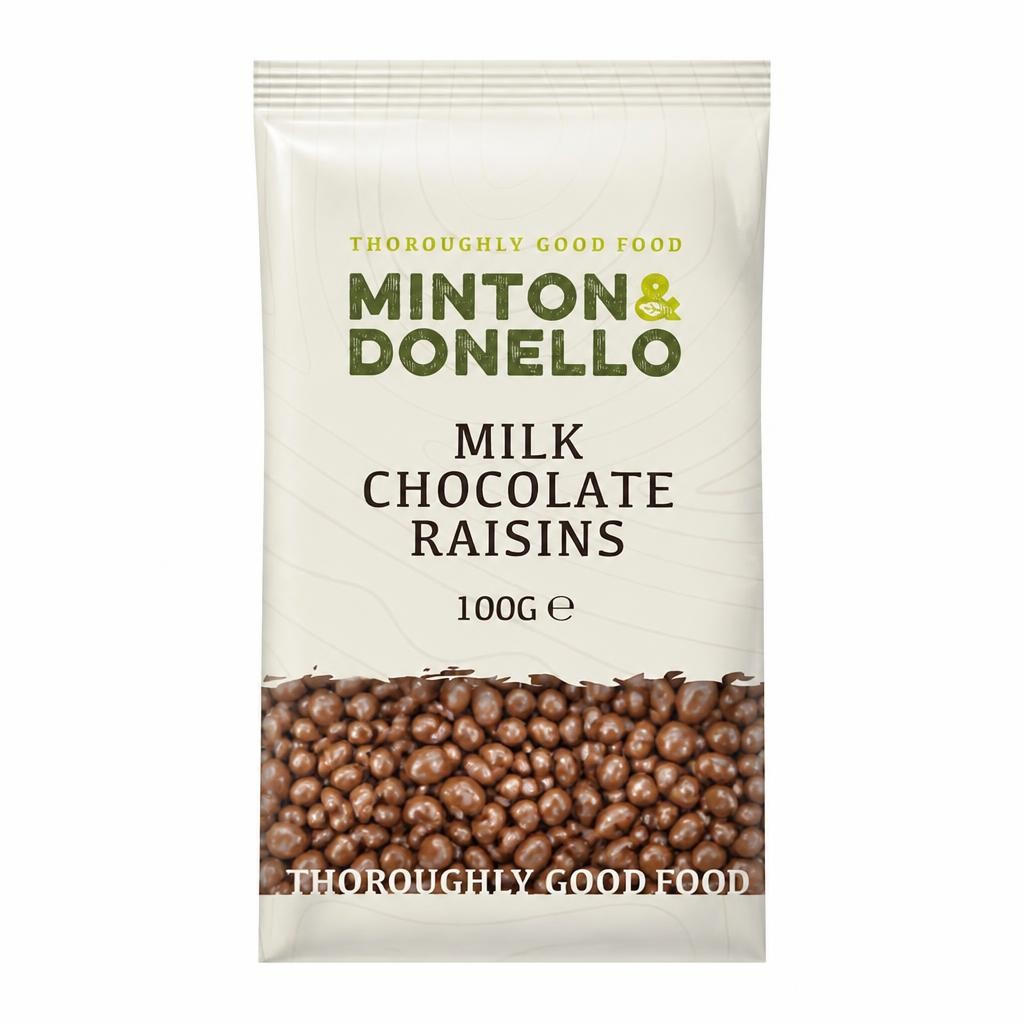 Minton & Donello Milk Chocolate Raisins 6 x 100g