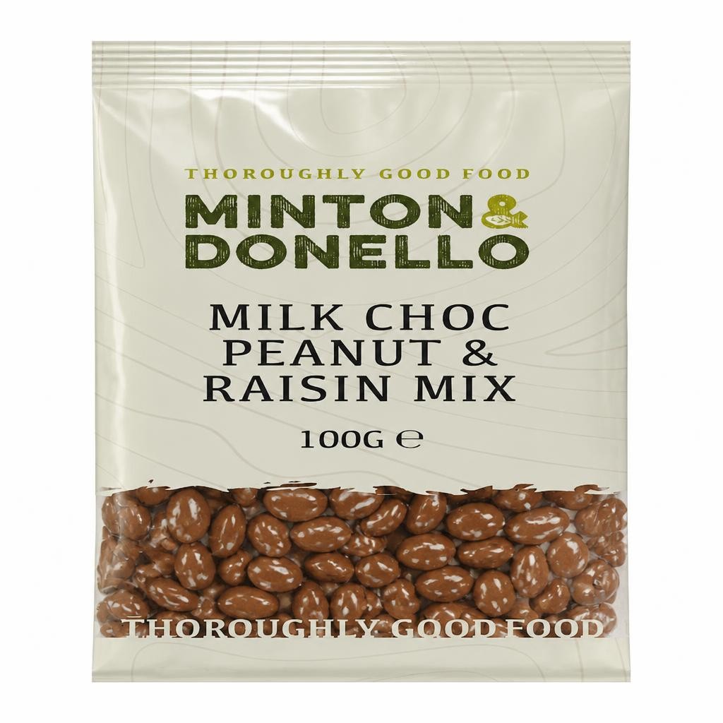 Minton & Donello Milk Chocolate Peanut & Raisin Mix 6 x 100g