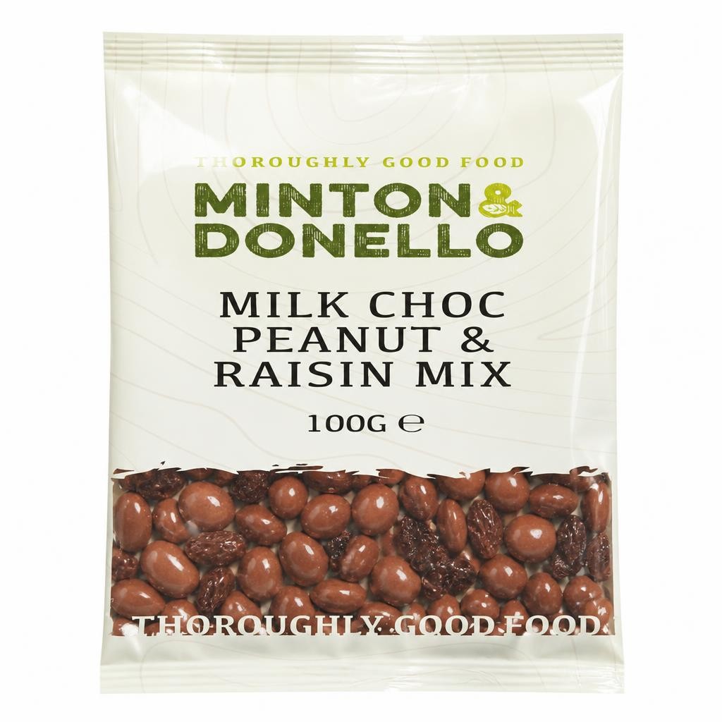 Minton & Donello Milk Chocolate Peanut & Raisin Mix 6 x 100g
