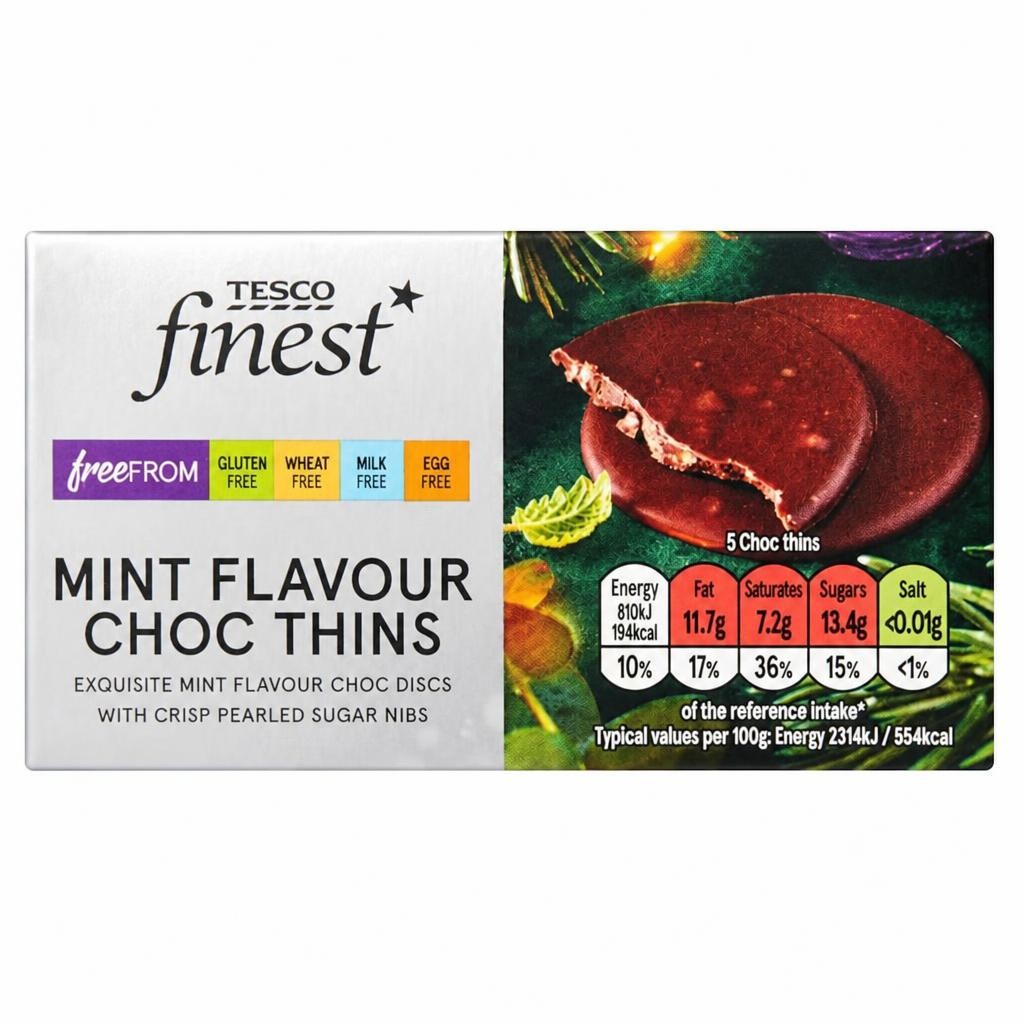 Tesco Finest Free From Chocolate Thins 105g