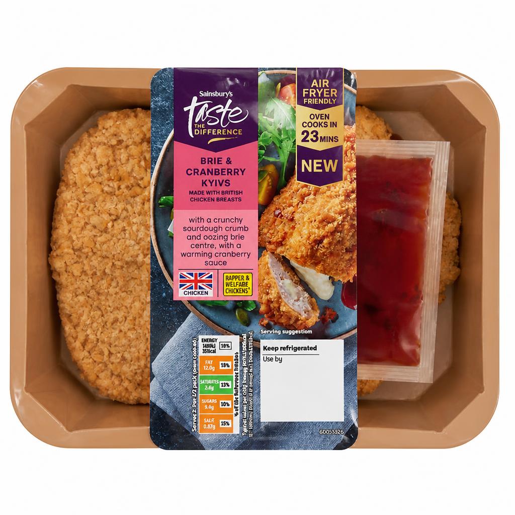 Sainsbury's Brie & Cranberry Kyivs, Taste the Difference 385g