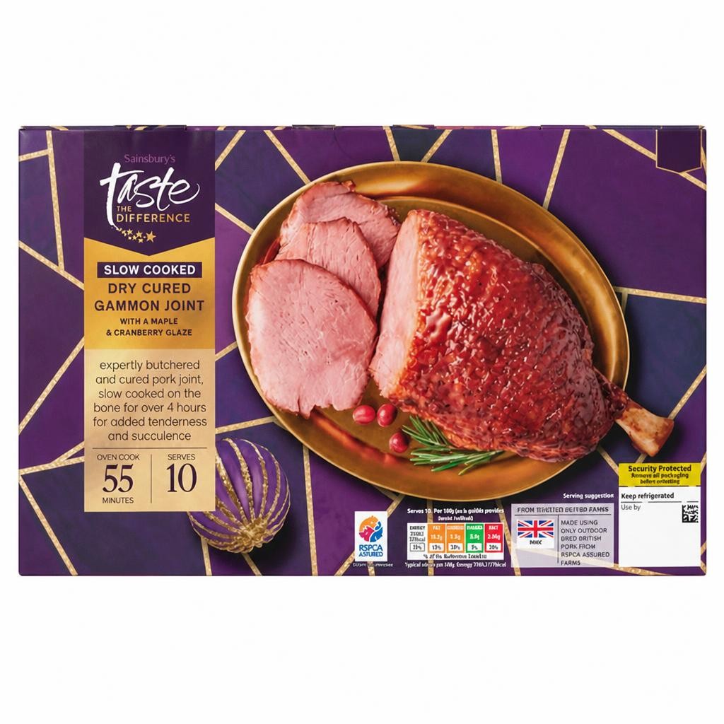 Sainsbury's Slow Cooked Dry Cured Gammon Joint, Taste the Difference 2.28kg