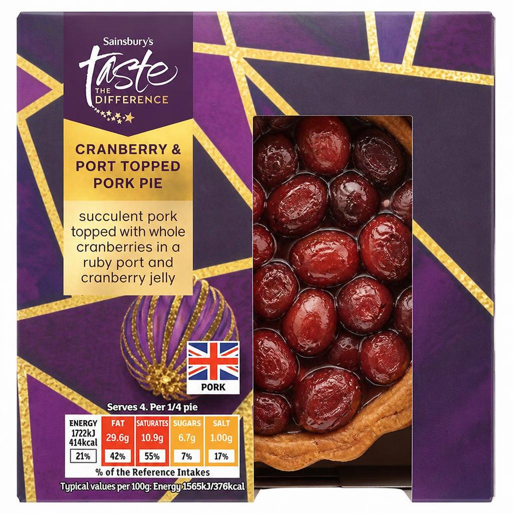 Sainsbury's Cranberry & Port Pork Pie, Taste the Difference 440g