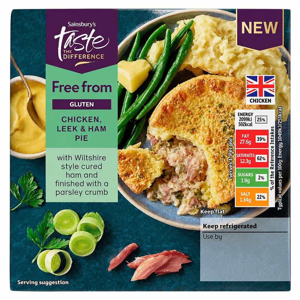 Sainsbury's Chicken, Leek & Ham Pie, Taste the Difference 200g