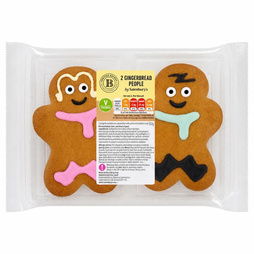 Sainsbury's 2 x Gingerbread People 106g