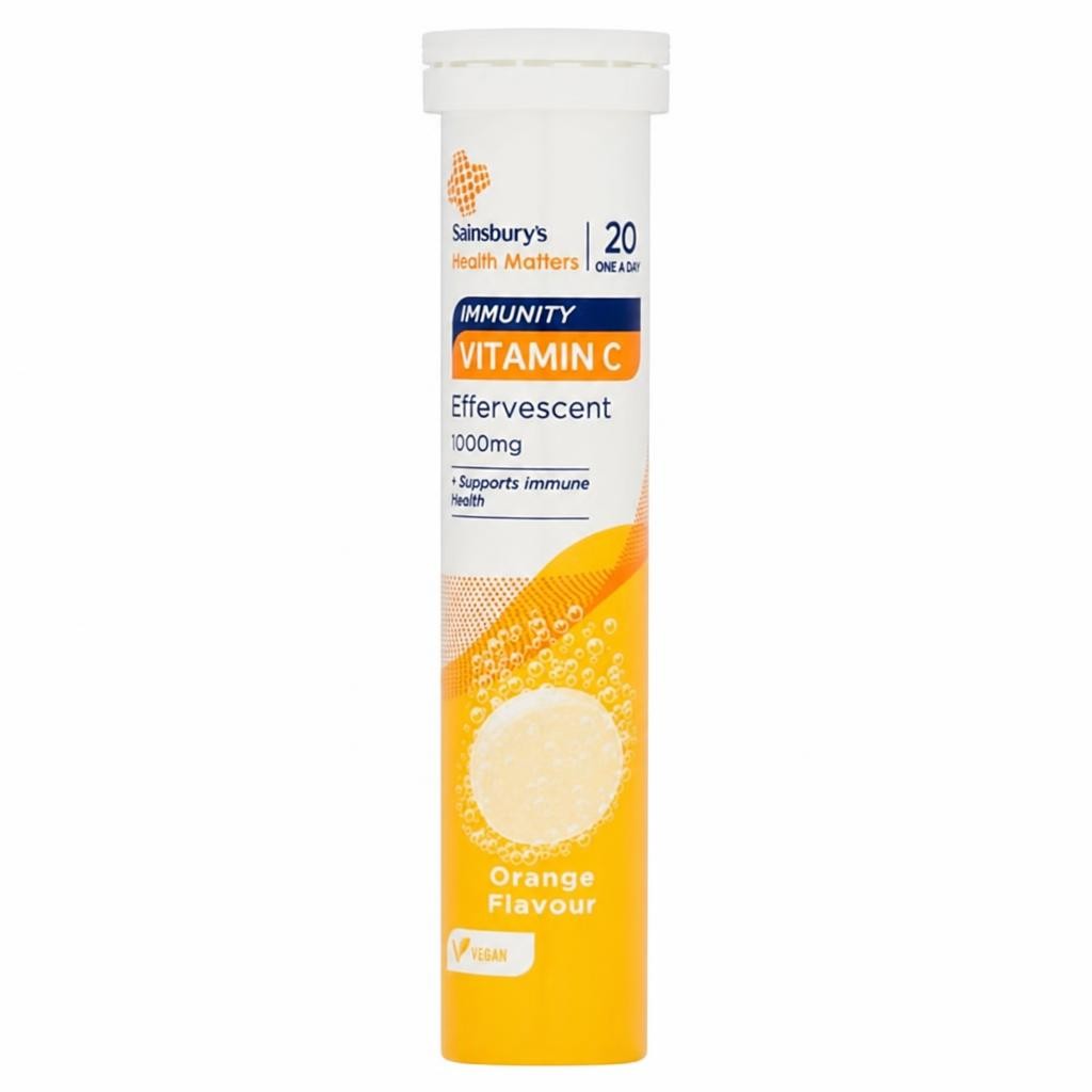 Sainsbury's Health Matters Immunity Vitamin C Effervescent Orange Flavour Tablets 1000mgx20