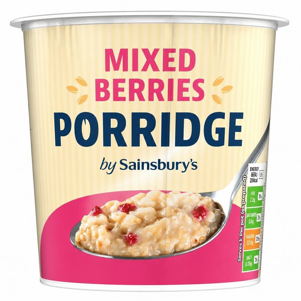 Sainsbury's 57g Mixed Berries Porridge Pot