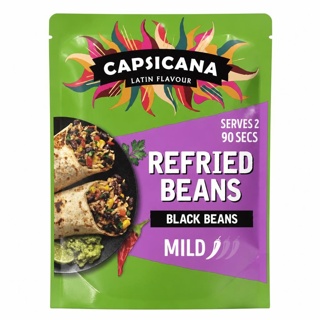 Capsicana The Ultimate Refried Black Beans 200g
