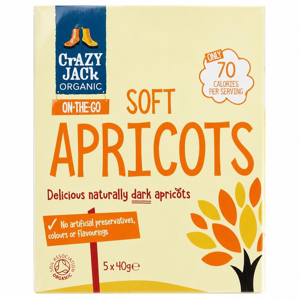 Crazy Jack Organic Soft Apricots 5 x 40g