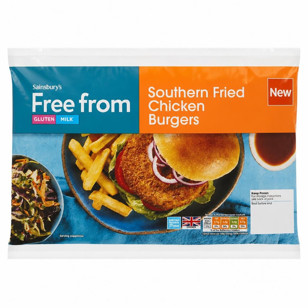 Sainsbury's Free From Southern Fried Chicken Burgers 454g